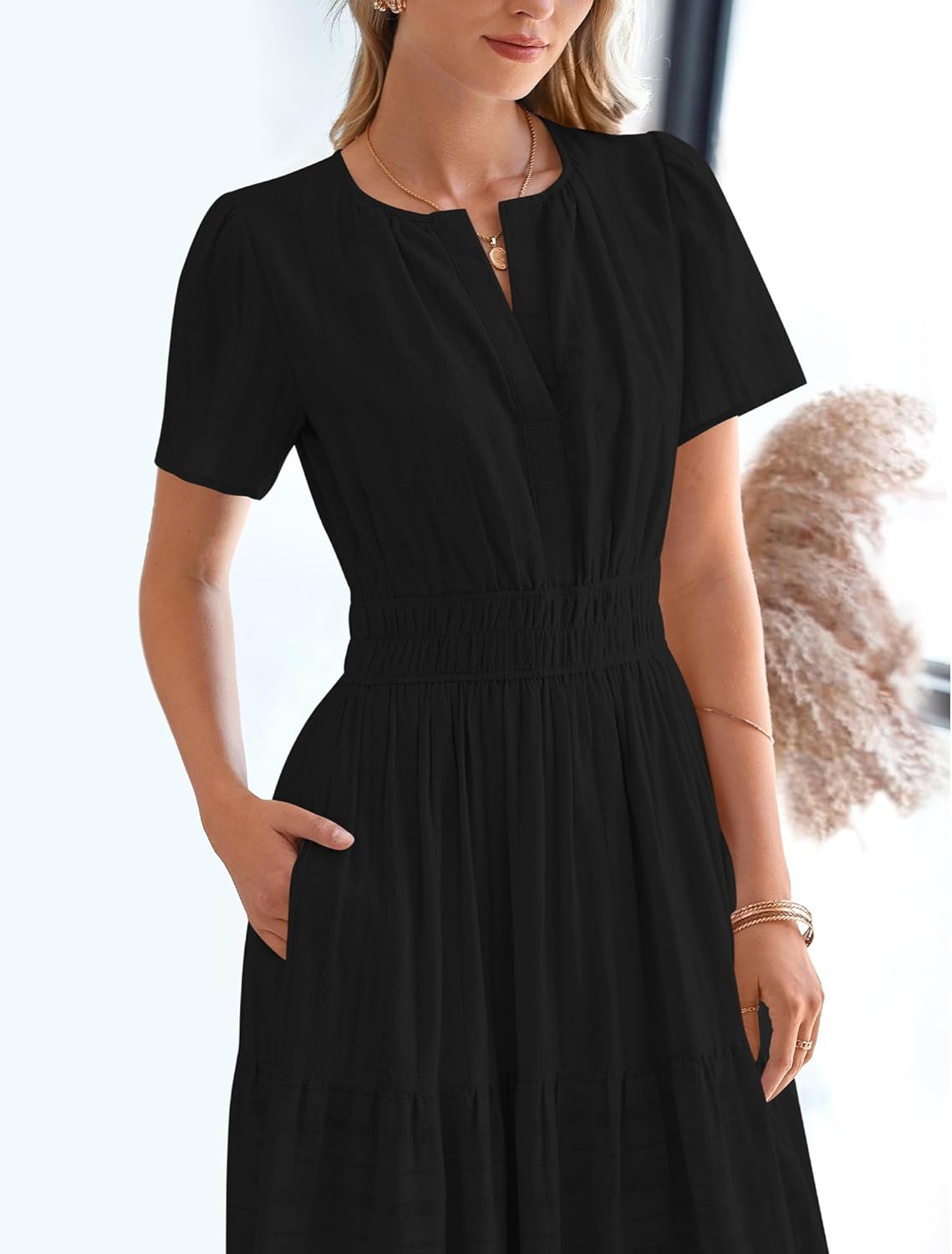Limited time sale🔥Womens Summer Lightweight Short Sleeve Midi Maxi Dresses(BUY 2 FREE SHIPPING)