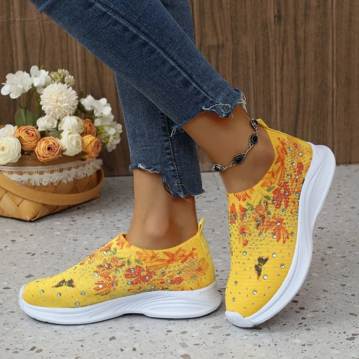 Glitz & Petals Floral Sneakers