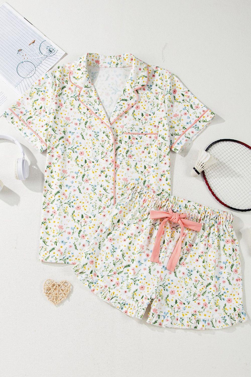 Printed Lounge Set - Button Up