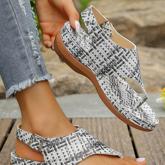 Toe Post Wedge Sandals