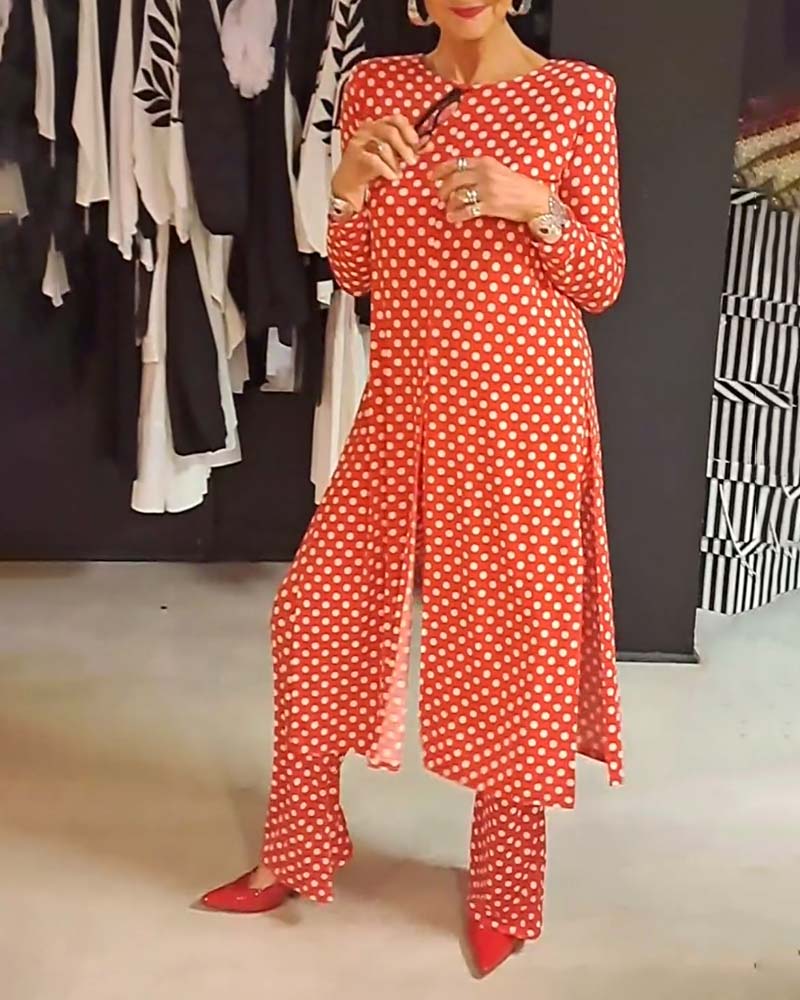Polka™ | Dot Split Outfit Women’s Chic Set