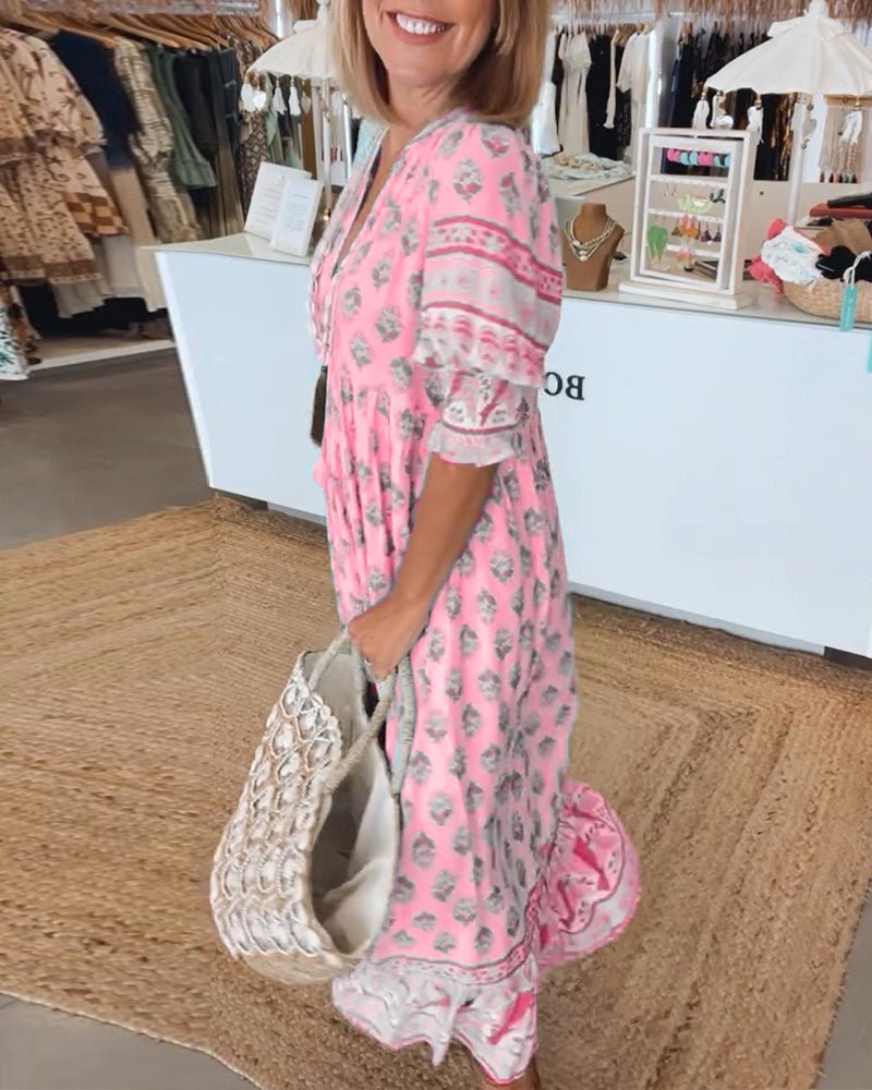 Eliana | Boho Tassel Midi Dress