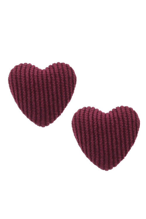 Heart Downy Lovely Earrings Red