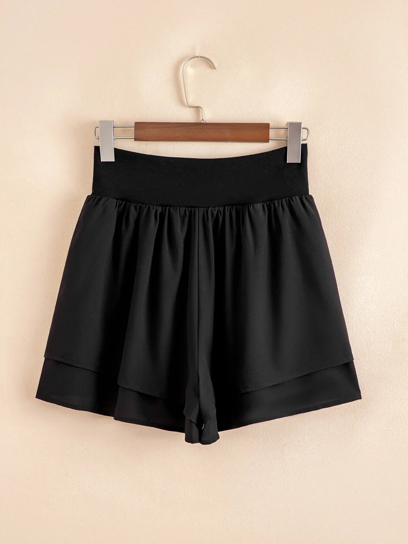 Flirt Factor Black Ruffle Shorts