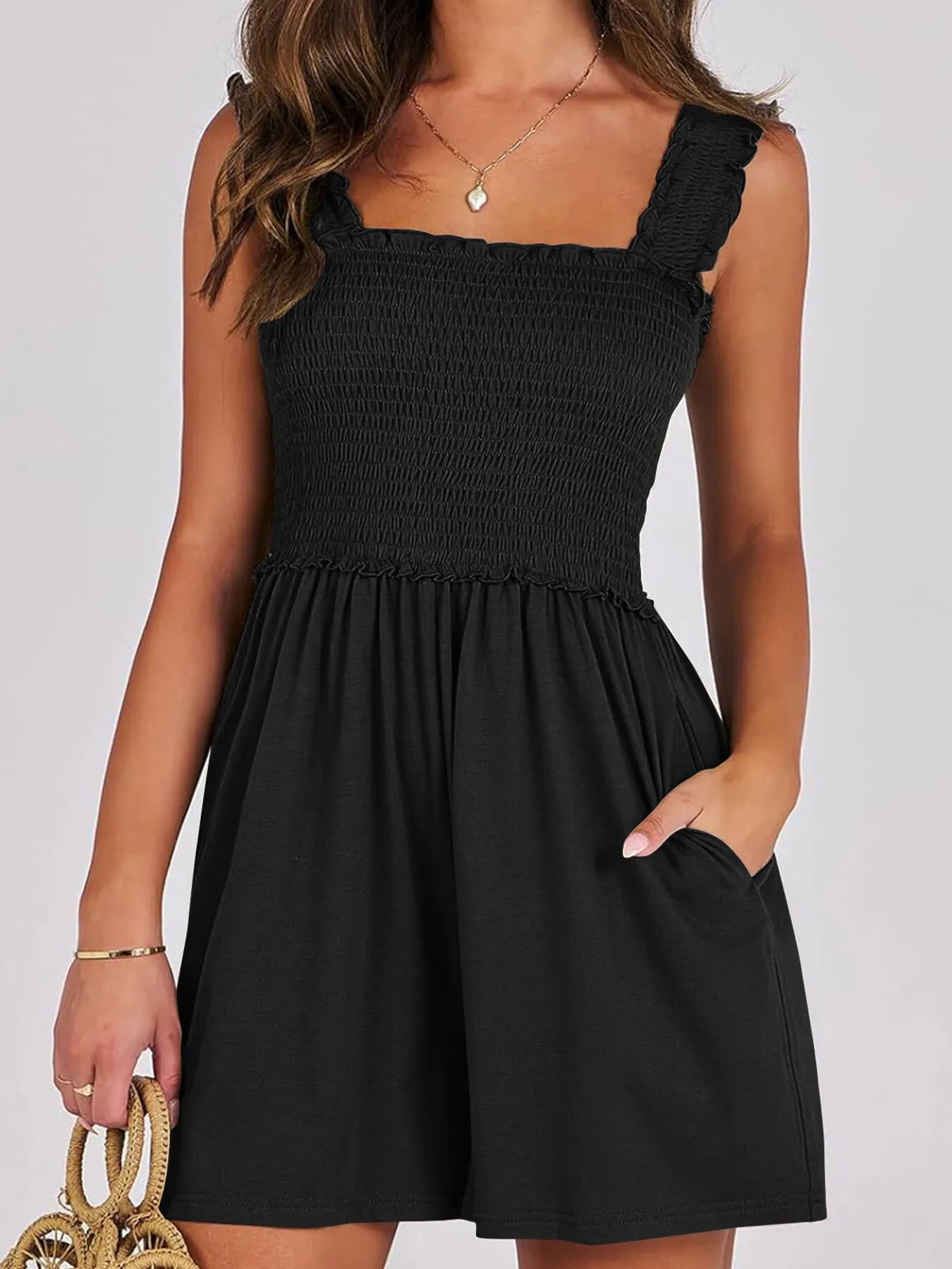 Smocked Summer Romper – Square Neck, Breezy Fit