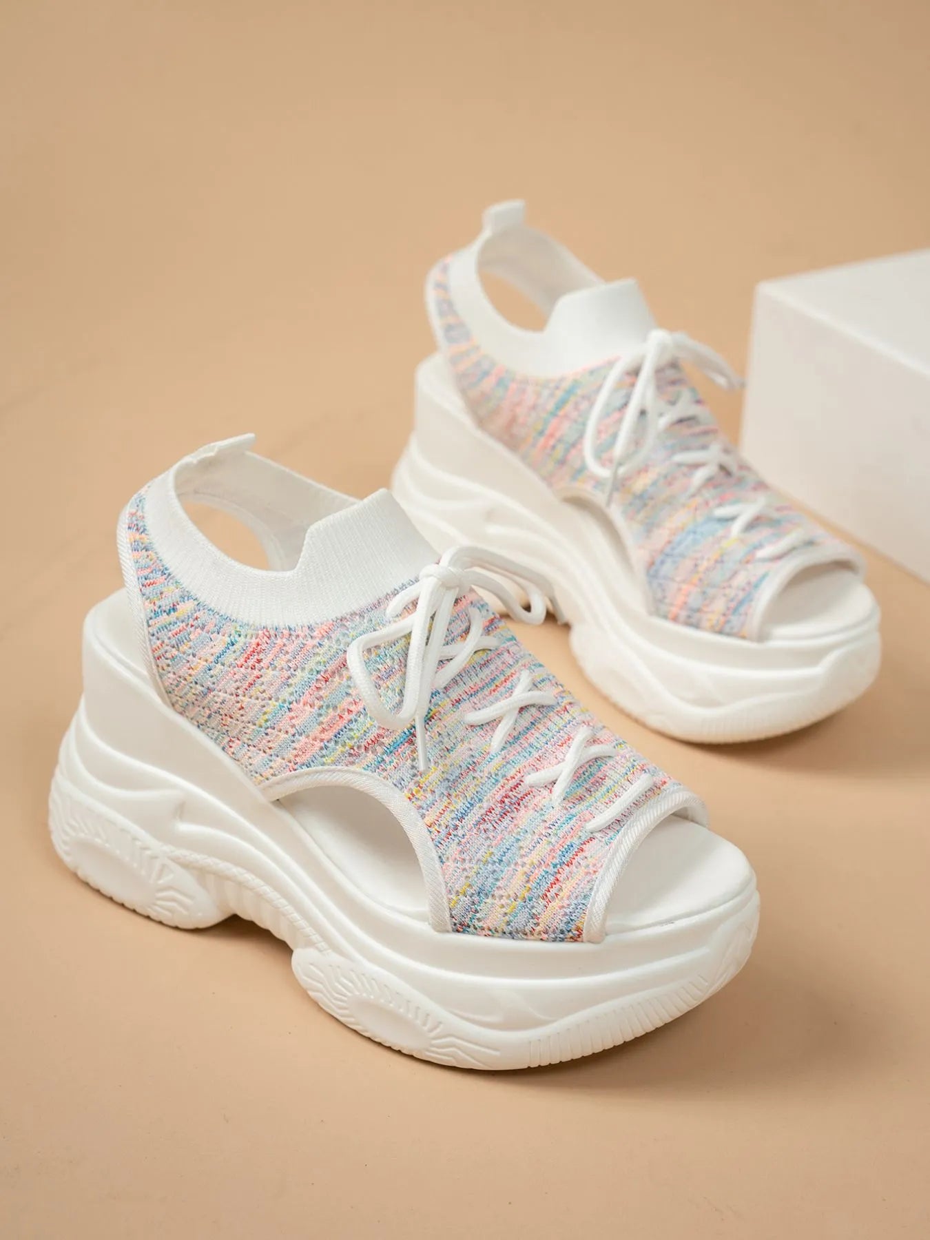 Lace-Up Platform Wedge Sandals – Fashion-Forward Lift
