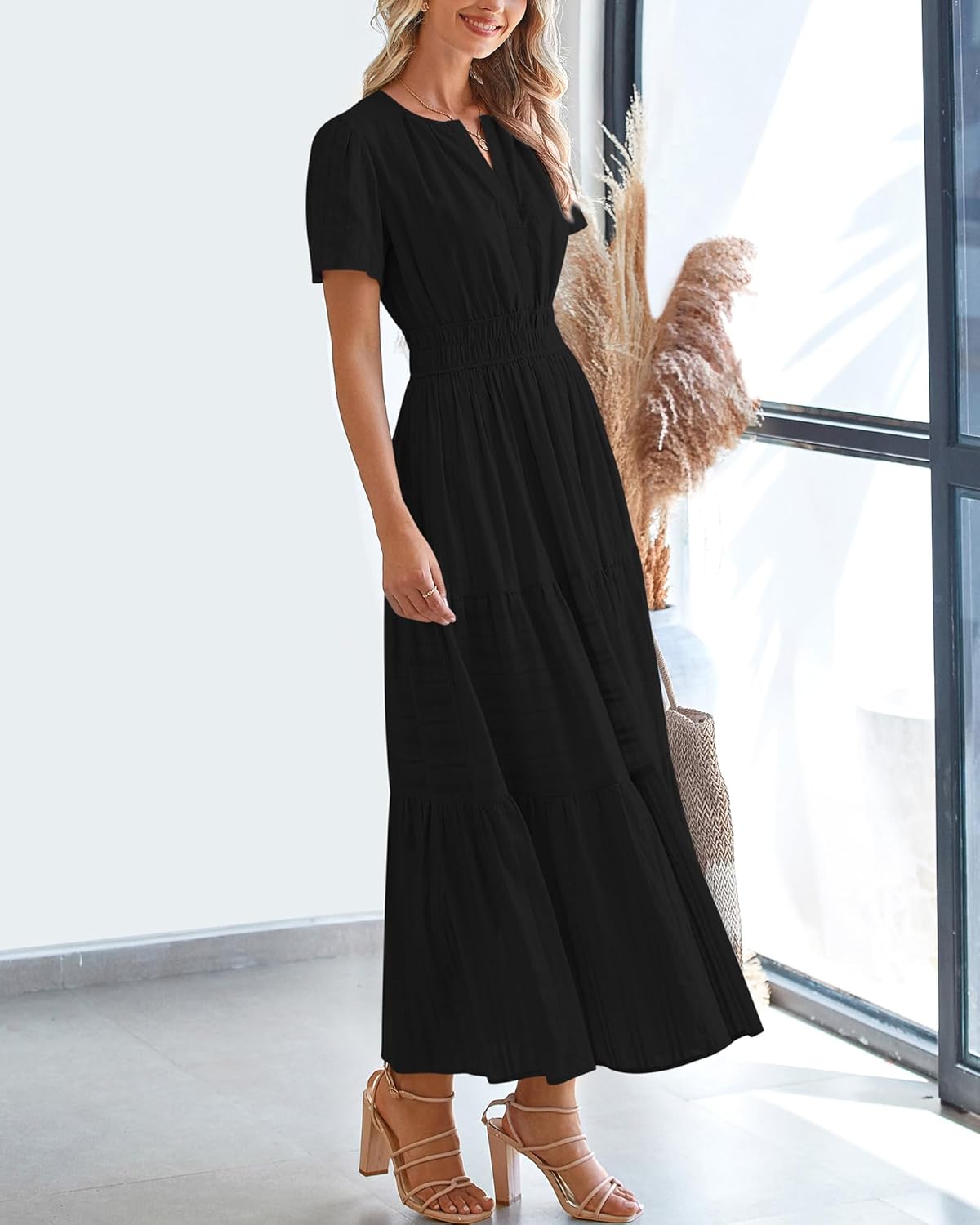 Limited time sale🔥Womens Summer Lightweight Short Sleeve Midi Maxi Dresses(BUY 2 FREE SHIPPING)