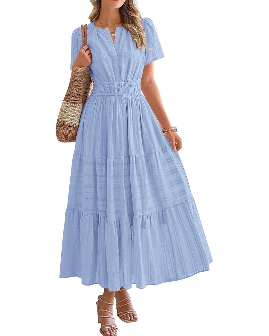 Limited time sale🔥Womens Summer Lightweight Short Sleeve Midi Maxi Dresses(BUY 2 FREE SHIPPING)