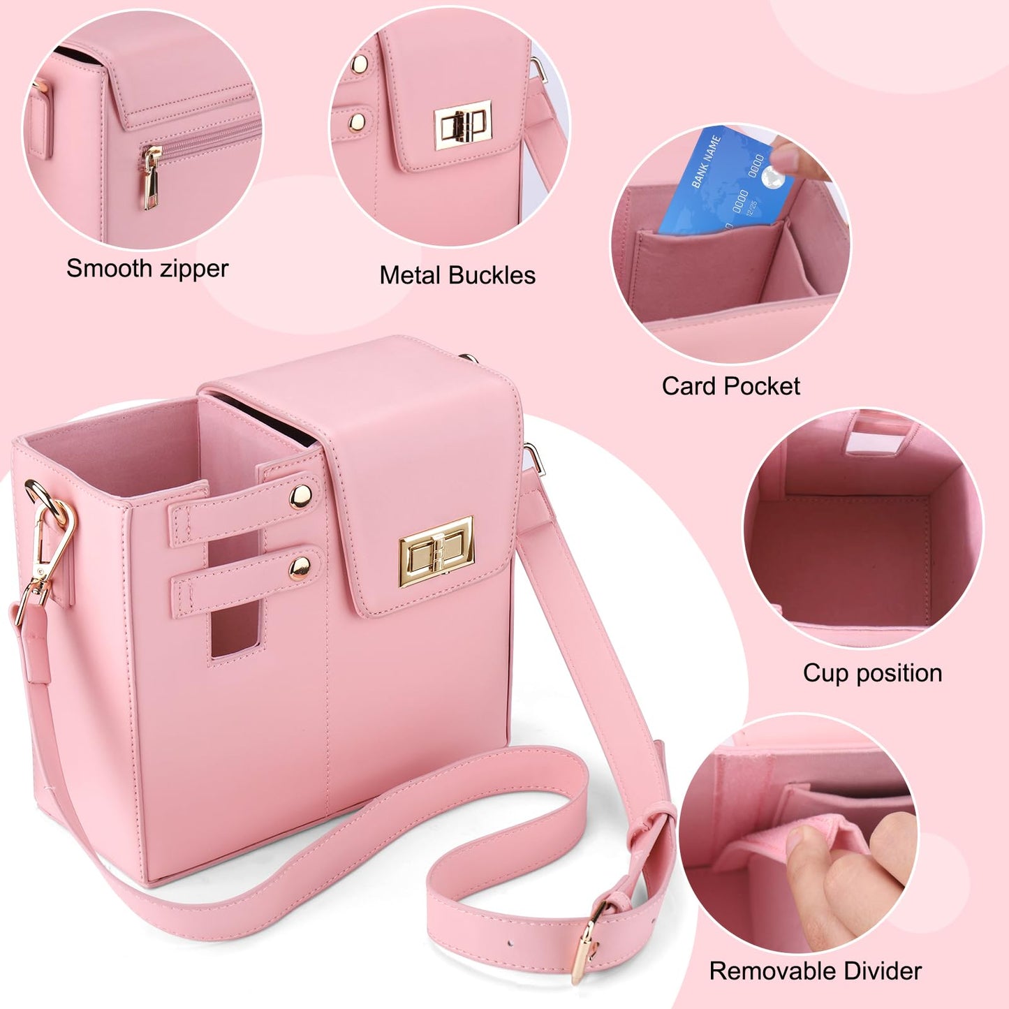 Crossbody Bag with Sports Water Bottle Holder for Women Purse