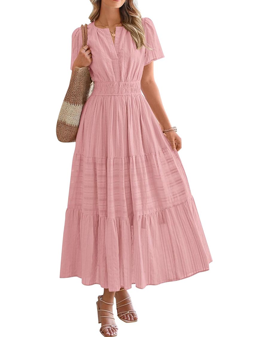 Limited time sale🔥Womens Summer Lightweight Short Sleeve Midi Maxi Dresses(BUY 2 FREE SHIPPING)