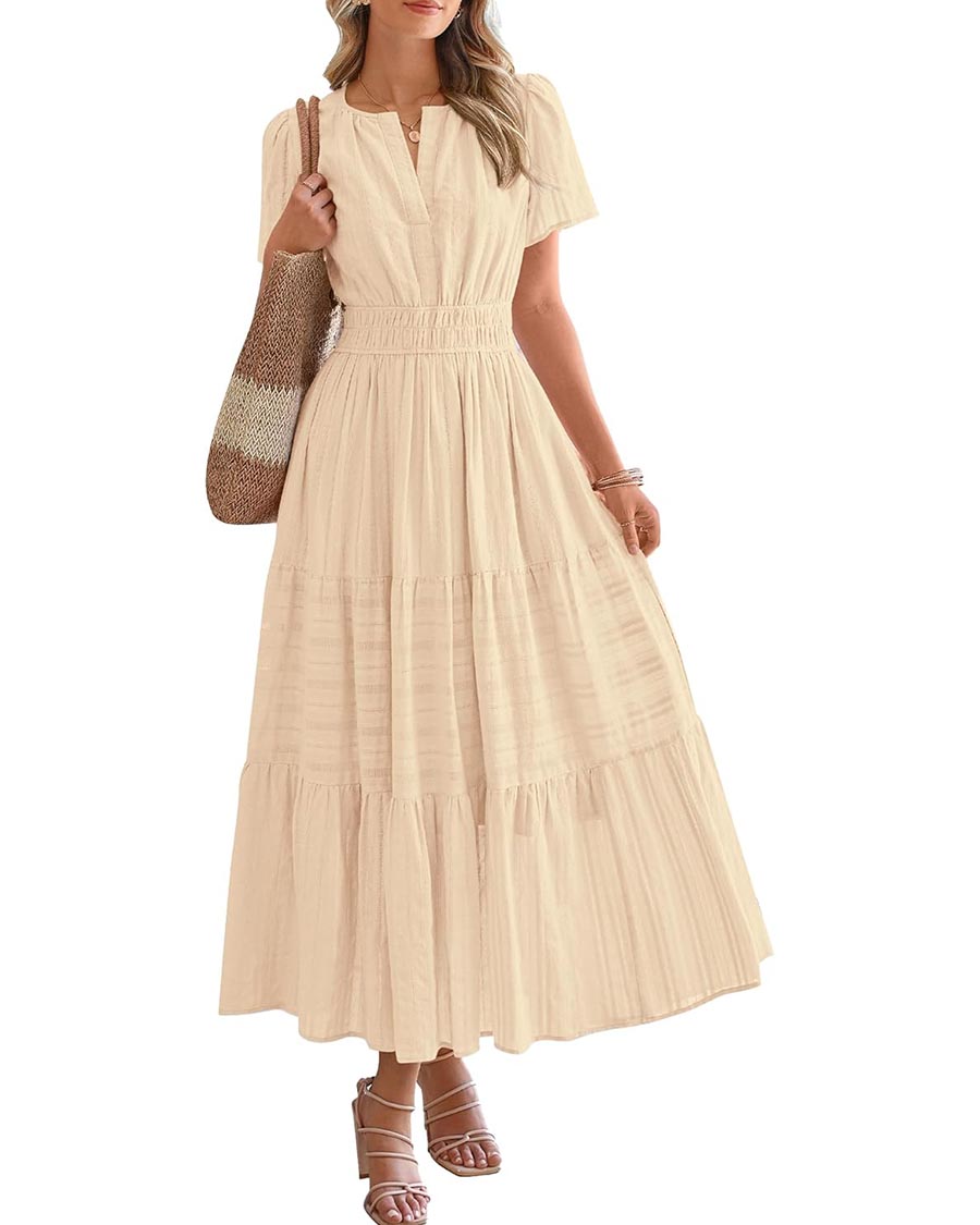 Limited time sale🔥Womens Summer Lightweight Short Sleeve Midi Maxi Dresses(BUY 2 FREE SHIPPING)