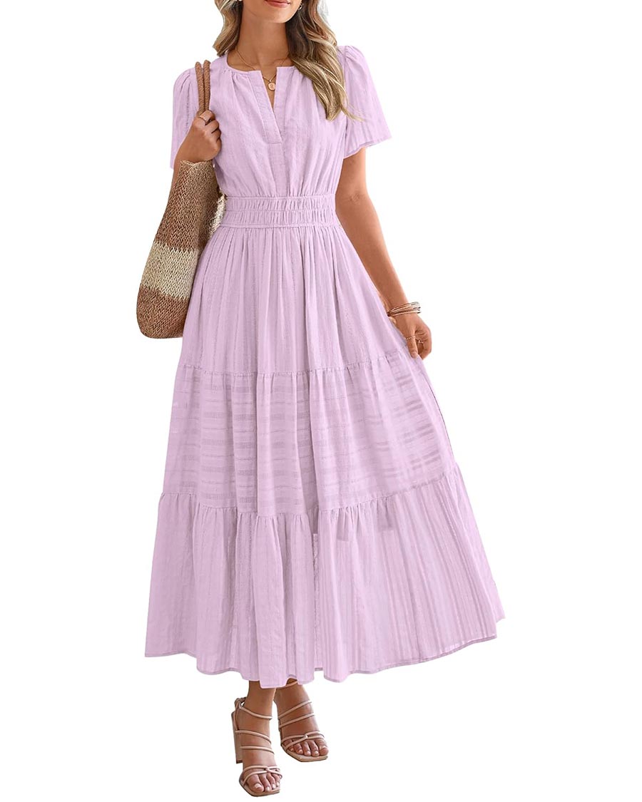 Limited time sale🔥Womens Summer Lightweight Short Sleeve Midi Maxi Dresses(BUY 2 FREE SHIPPING)
