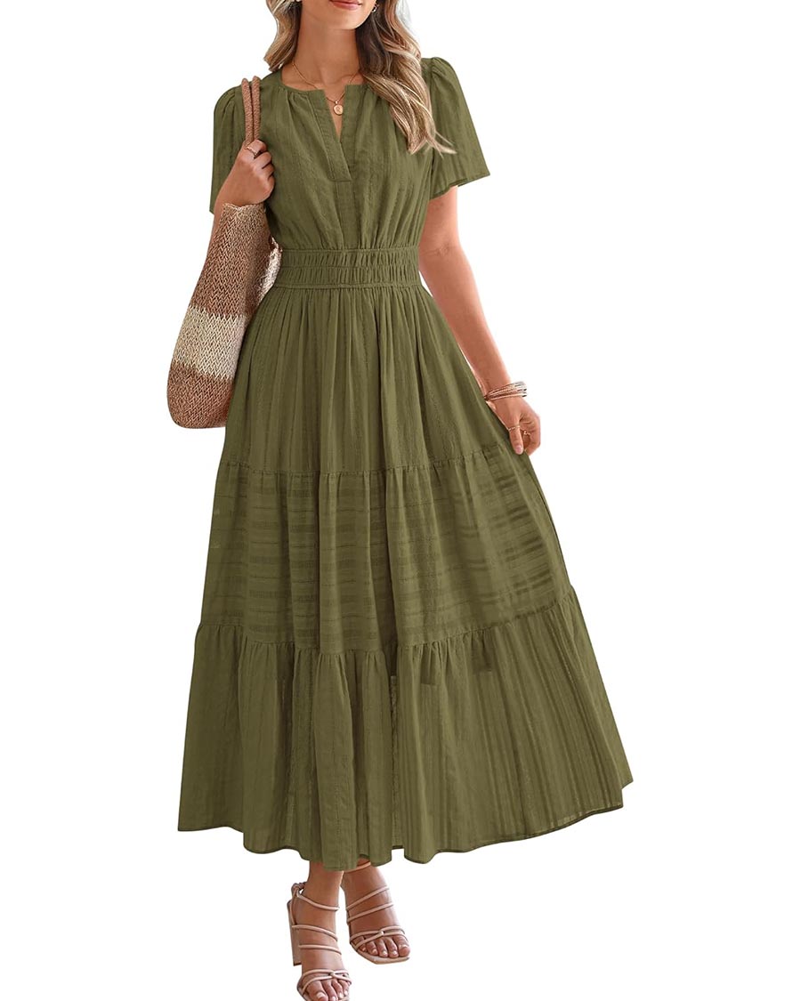 Limited time sale🔥Womens Summer Lightweight Short Sleeve Midi Maxi Dresses(BUY 2 FREE SHIPPING)