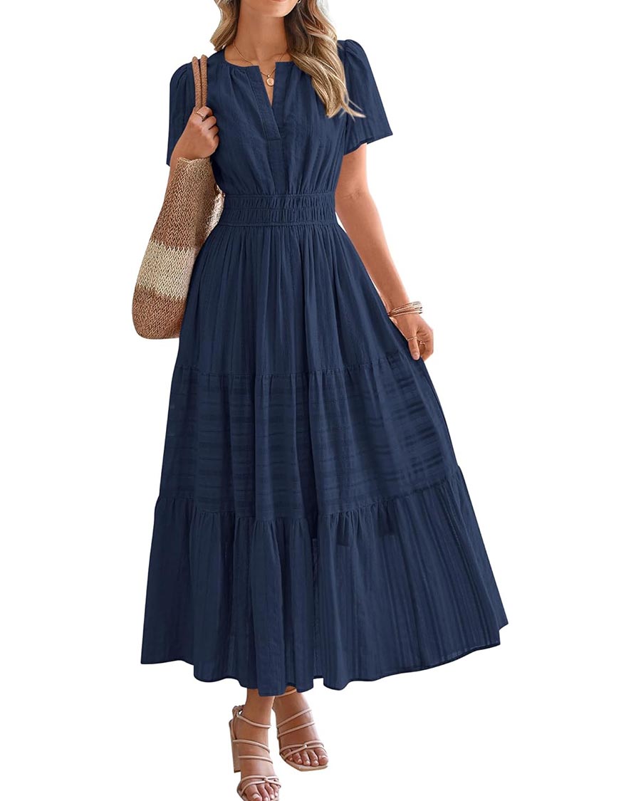 Limited time sale🔥Womens Summer Lightweight Short Sleeve Midi Maxi Dresses(BUY 2 FREE SHIPPING)