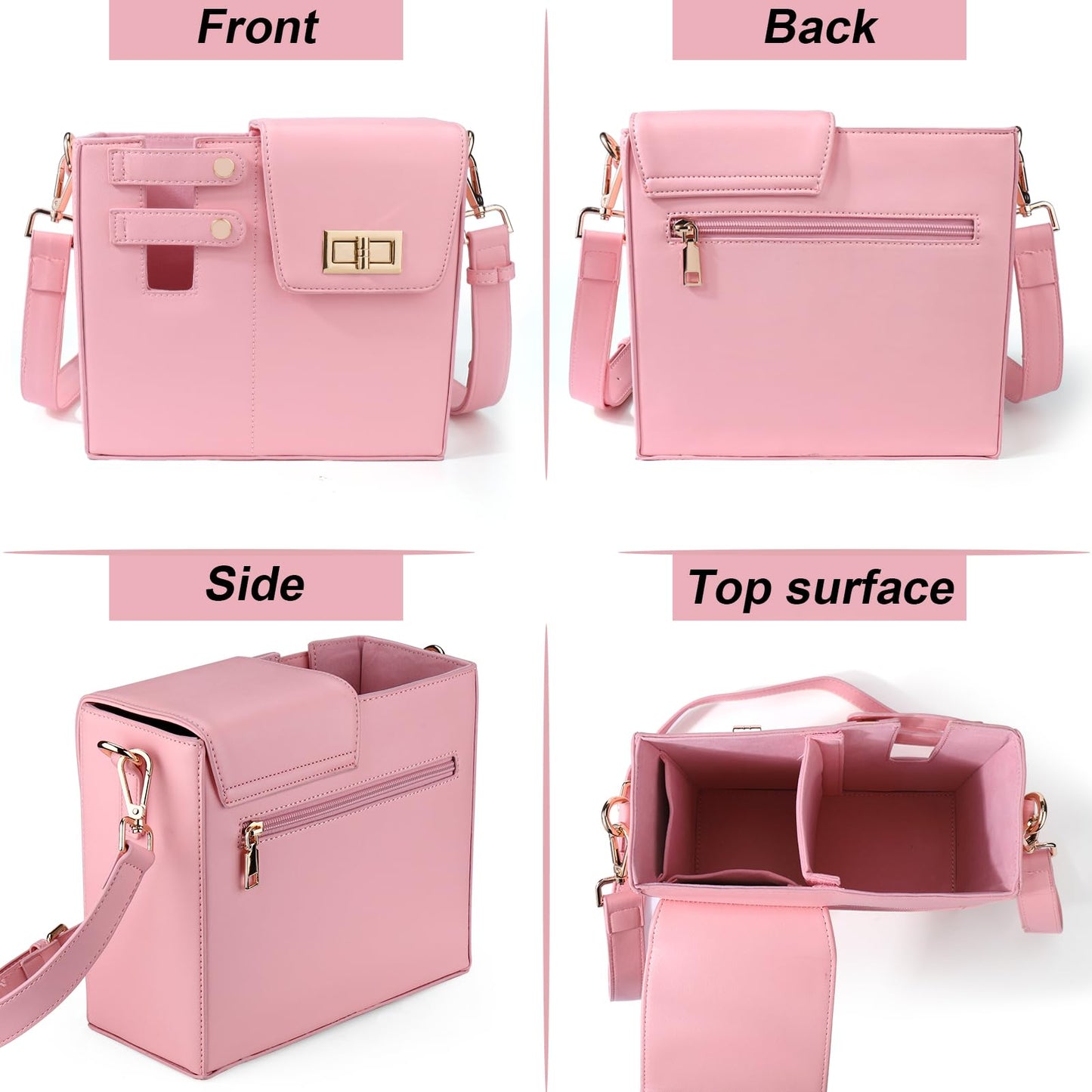 Crossbody Bag with Sports Water Bottle Holder for Women Purse