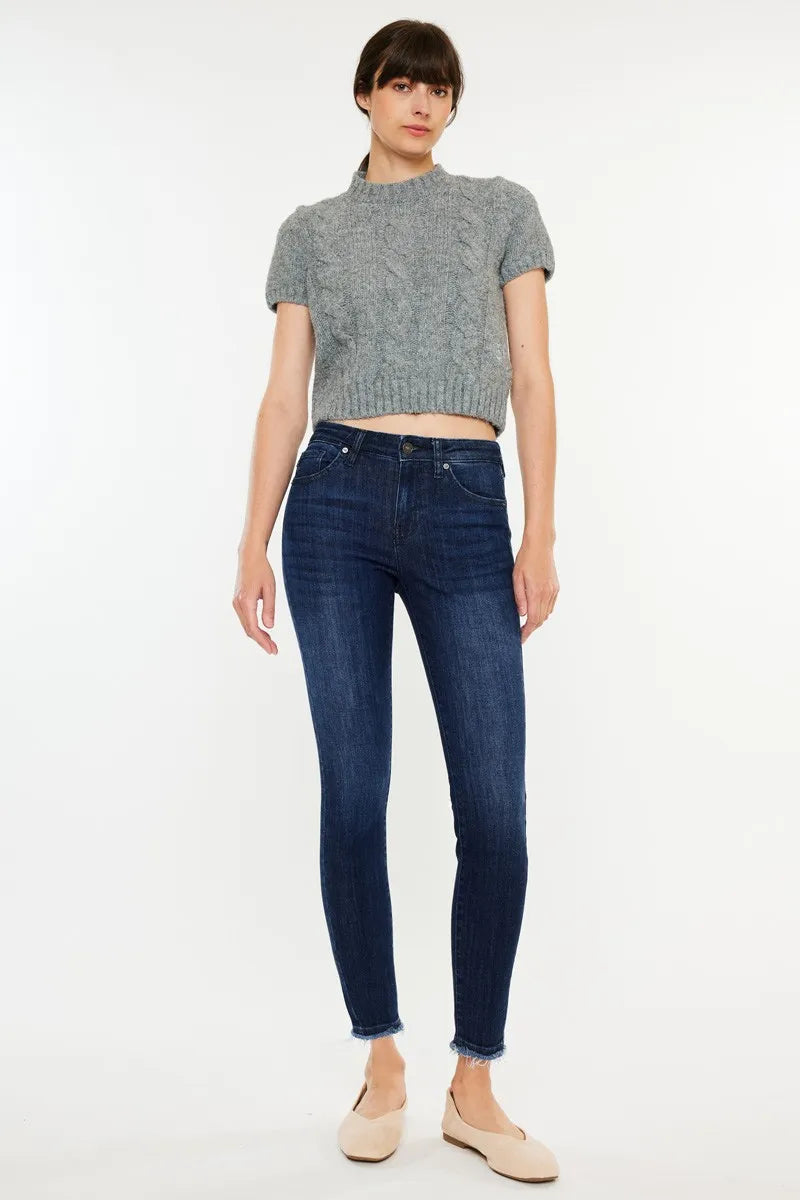 Dark Indigo High Rise Slim Ankle Jeans