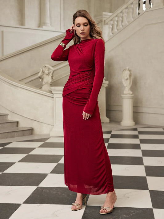 Noéline Draped Velvet Maxi Dress