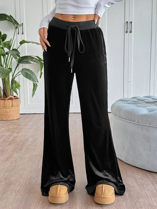 Black Chill Wide Leg Lounge Pants Black