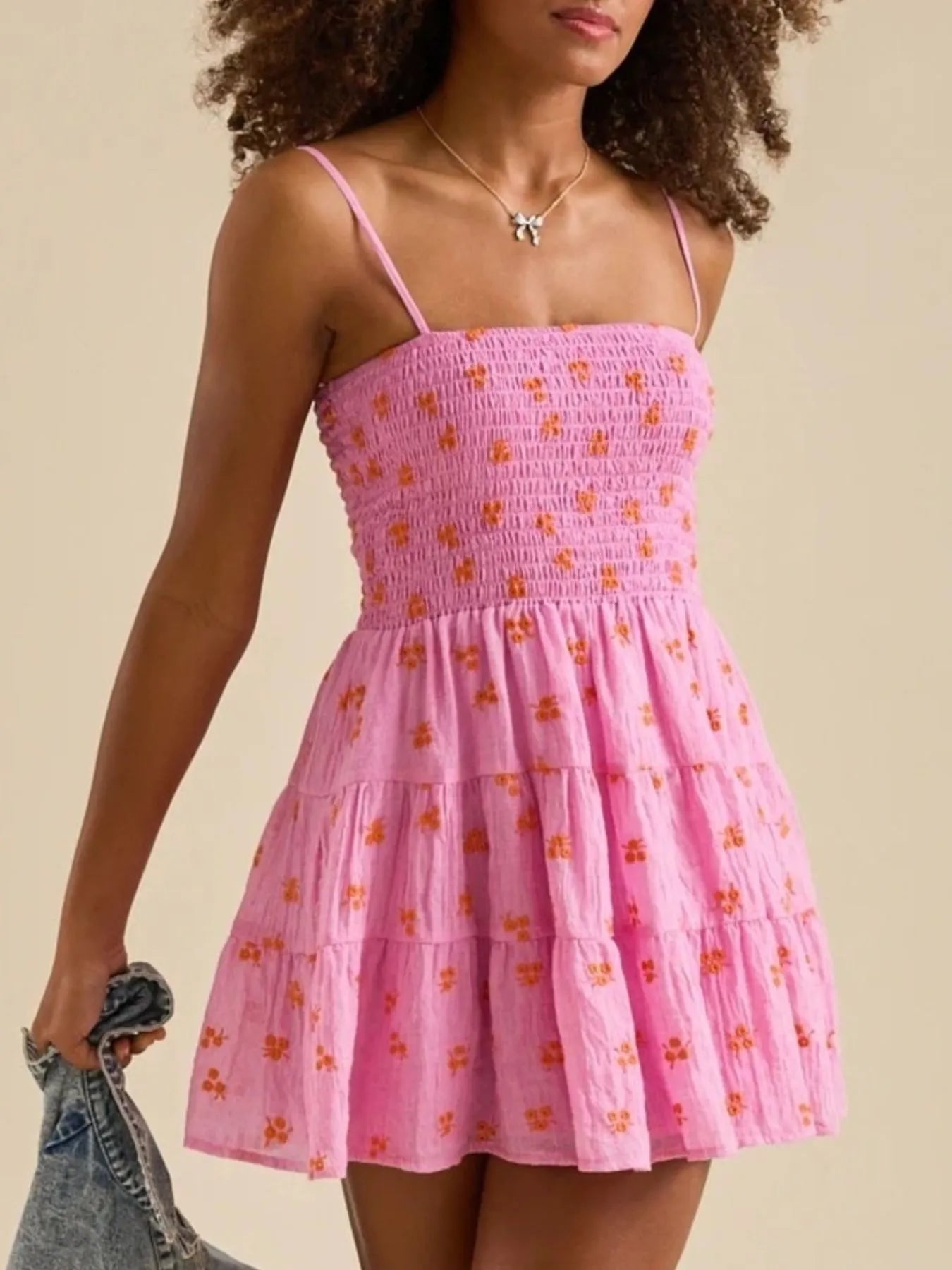 Pink Petals Tiered Cami Dress