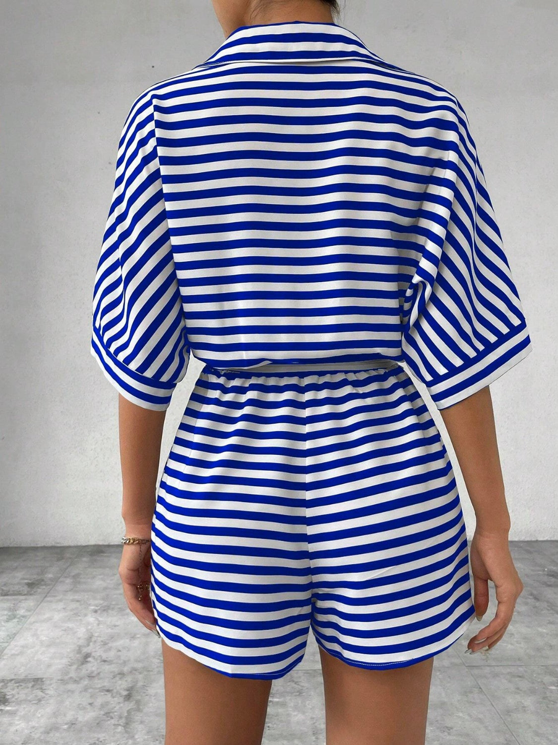Striped Romper - Tie Waist