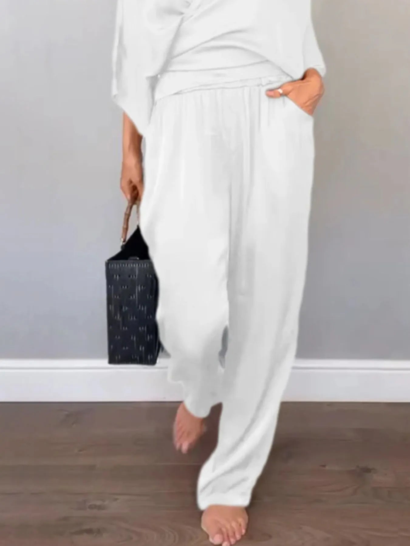 Plus Size Wrap Top & Pants Set
