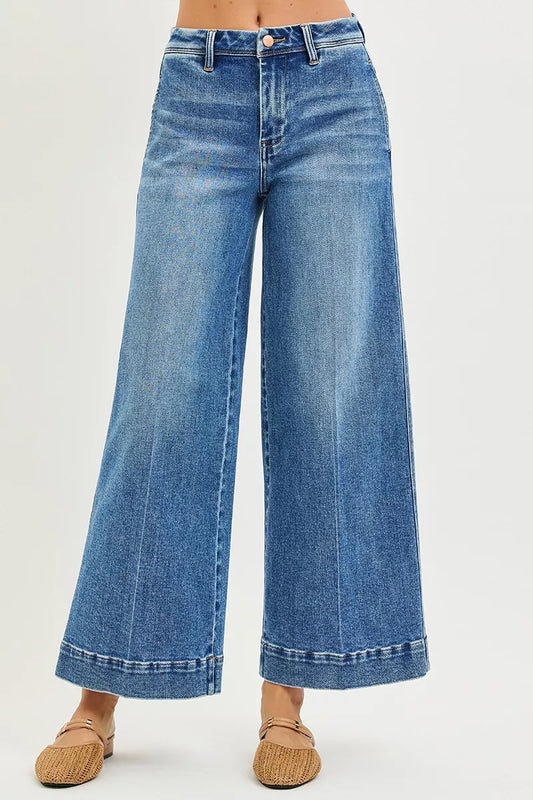 RISEN Slouchy Ankle Wide Jeans