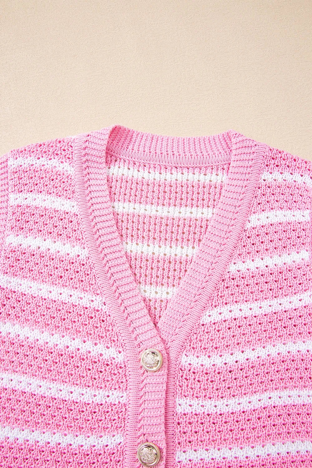 Striped Button-Up Knit Sweater Vest