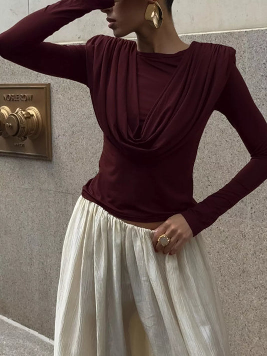 Ruched Long Sleeve T-Shirt