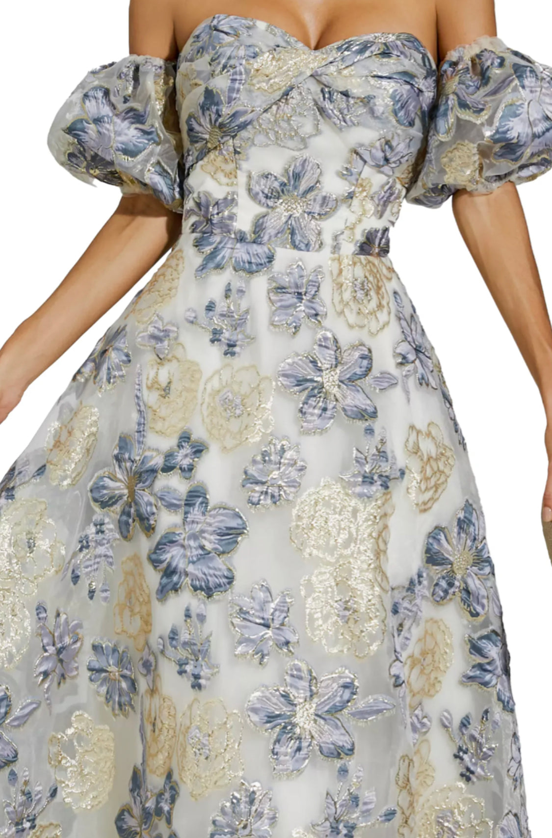 Reem flower off shoulder maxi dress Size S