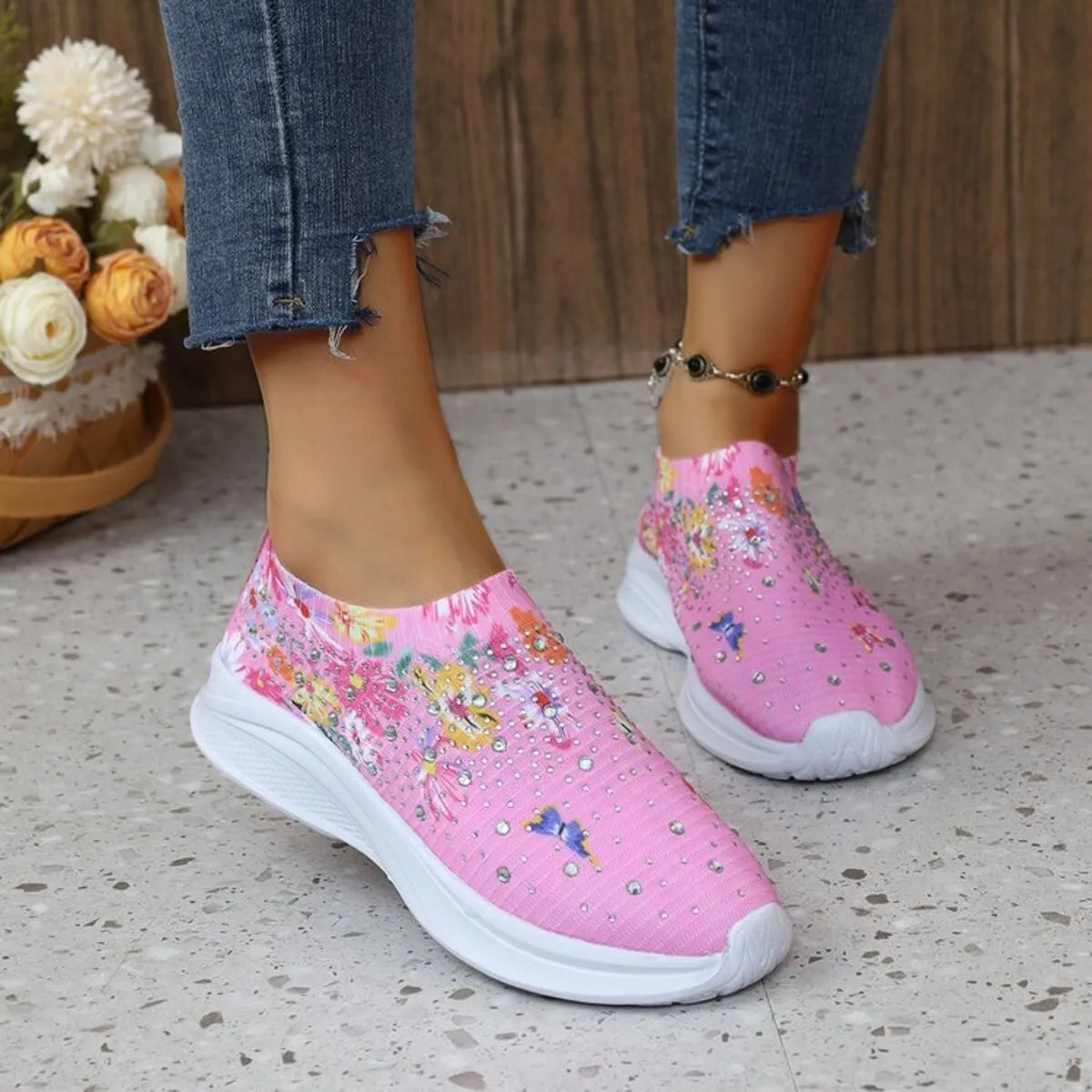 Glitz & Petals Floral Sneakers