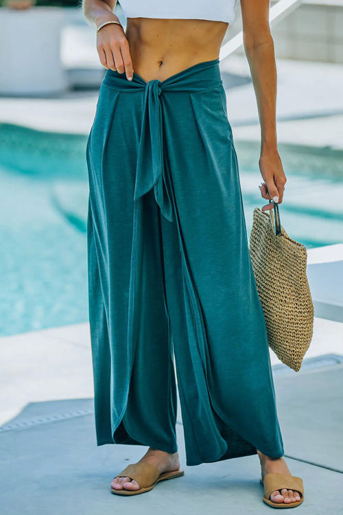 All Vibes Right Cotton Wide-Leg Pants - 4 Colors Teal