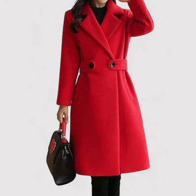 Christy - Coat with Belt Red
