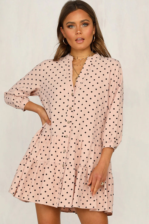 Living The Dream Dot Mini Dress - 2 Colors Pink