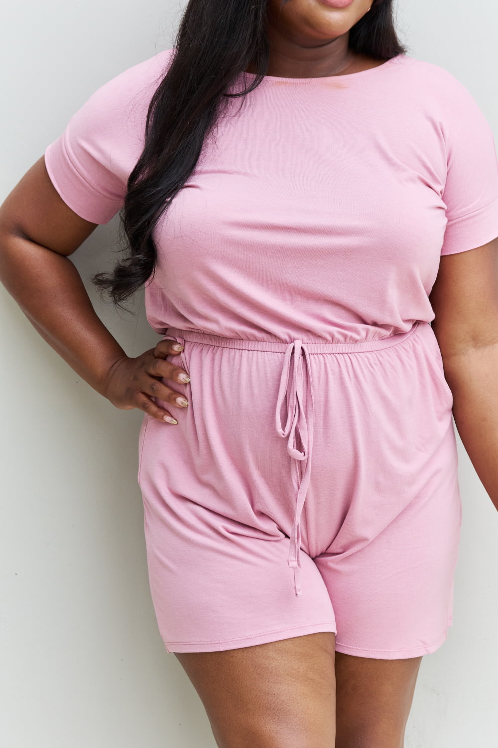 Chilled Out Short Sleeve Romper – Pink
