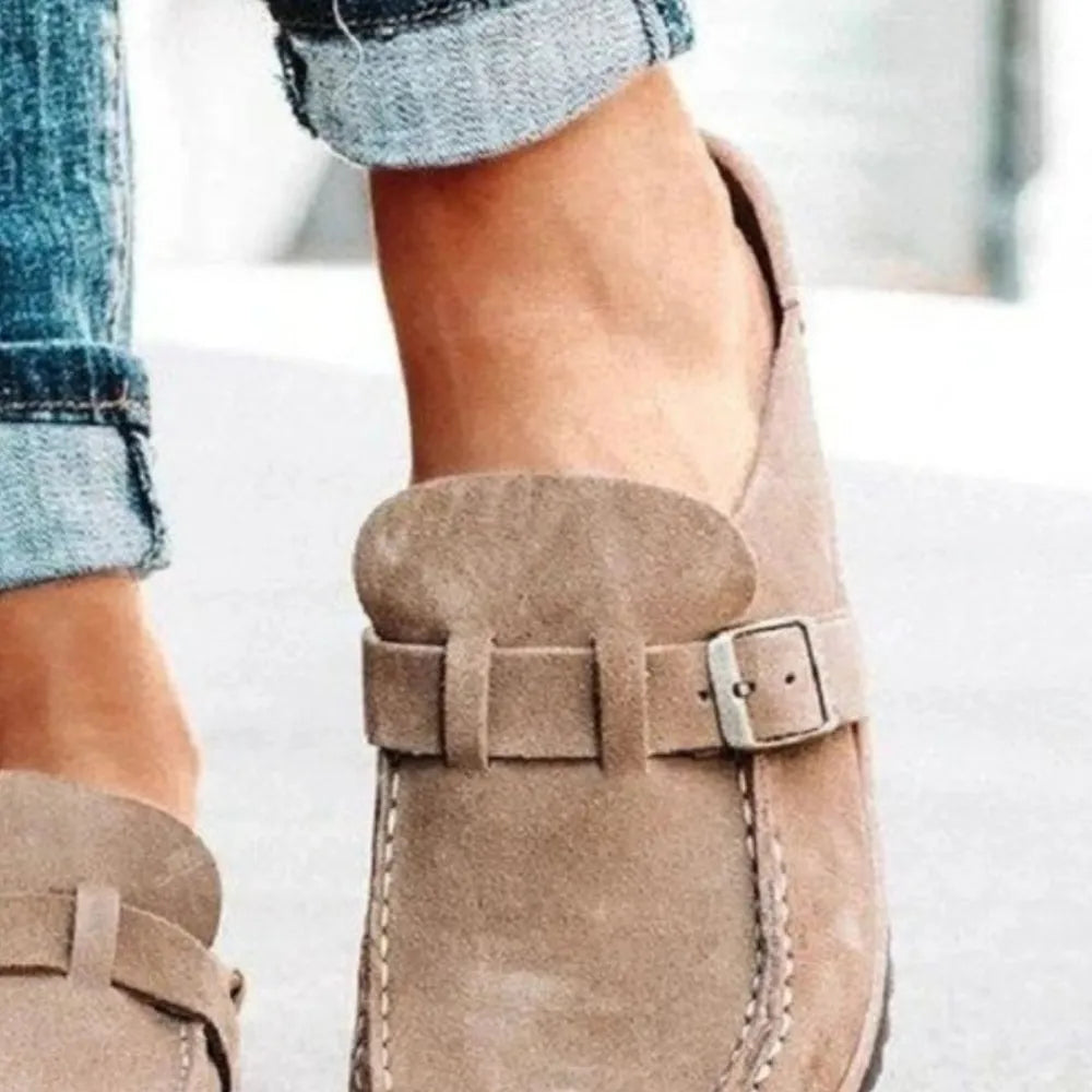 Buckle Loafers - Low Heel