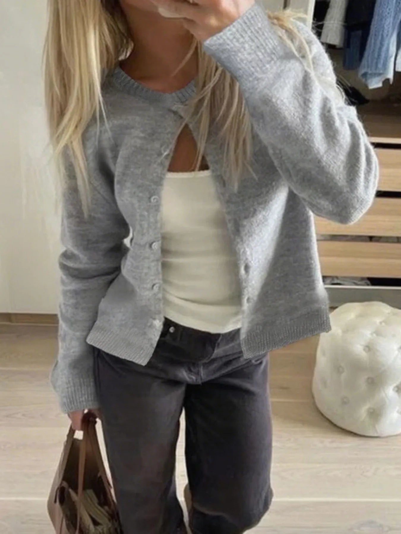 Button-Up Long Sleeve Cardigan – Classic & Cozy