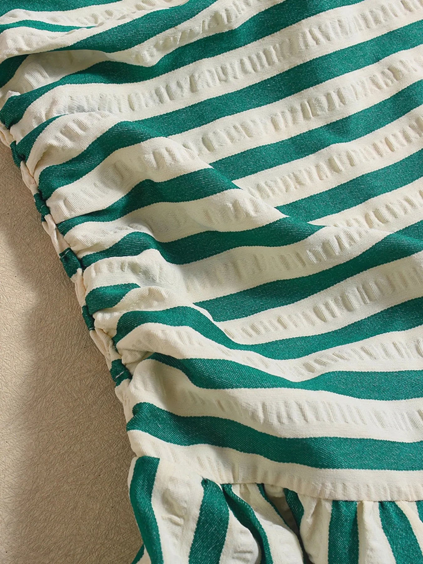 Green Striped Tube Mini Dress – Trendy Strapless Dress for Women