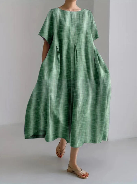BIANCA | Casual Long Dress with Comfortable Cut and Retro Style for Every Day Green