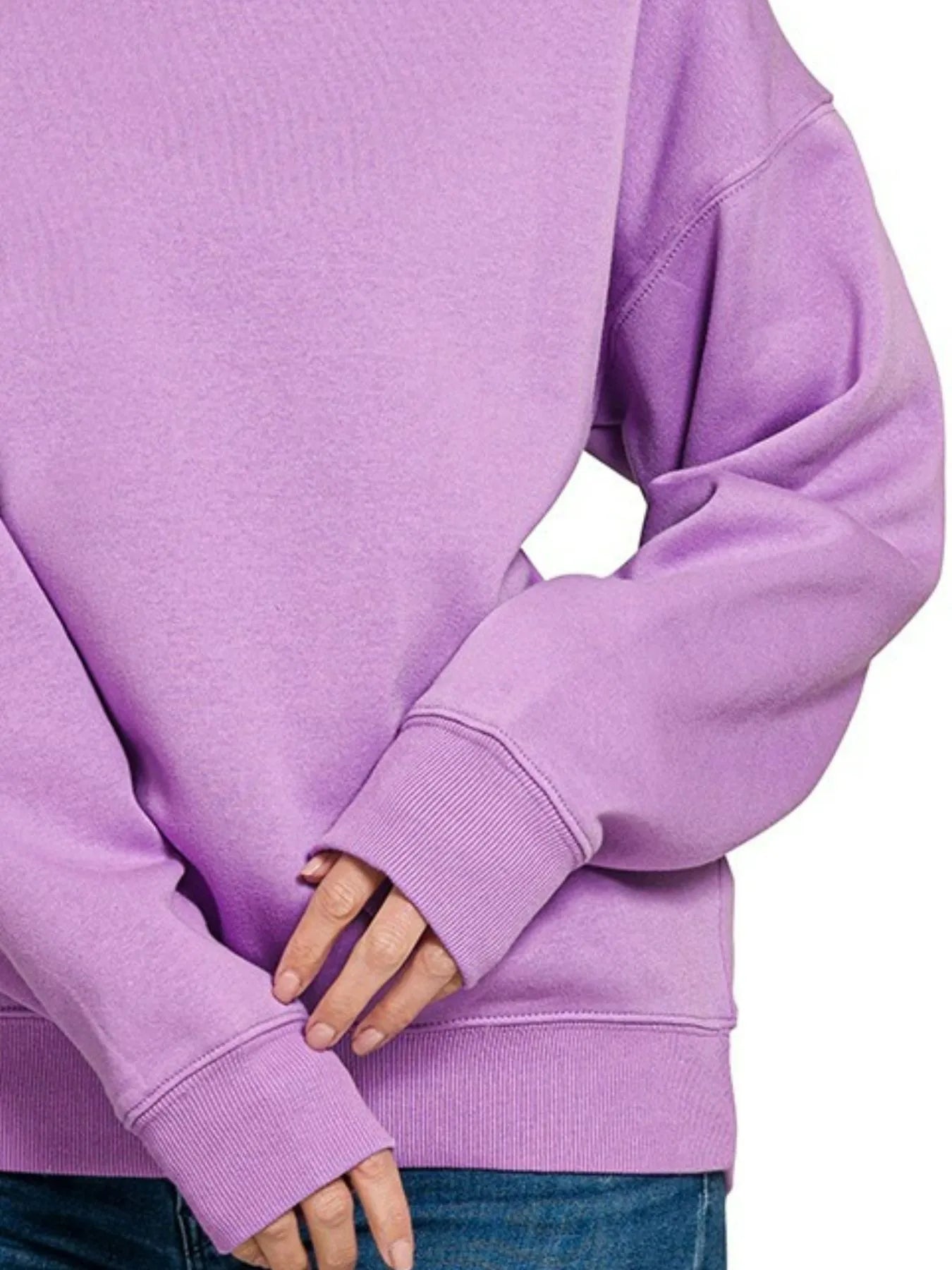 Cozy Lavender Fleece Crew