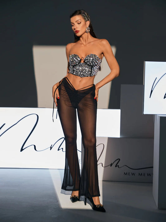 Rhinestone bandage top