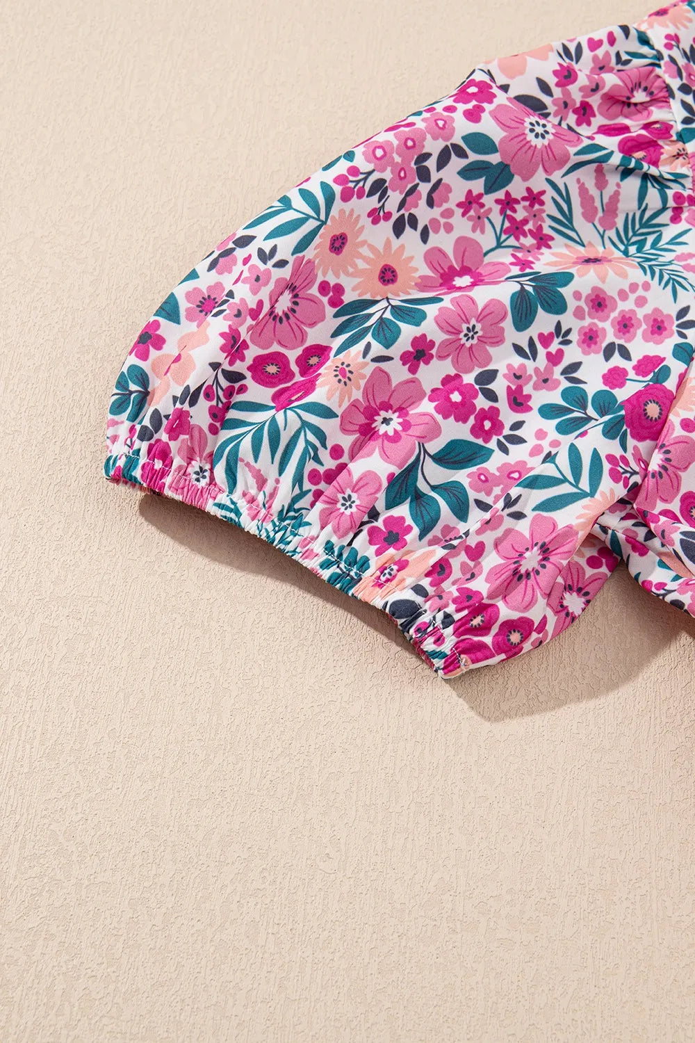 Beautiful Floral Sleeve Mini Shirt Dress