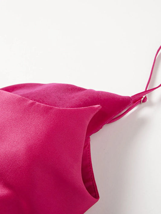 Sweetheart Spaghetti Strap Midi Dress with Collar – Elegant Summer Dress