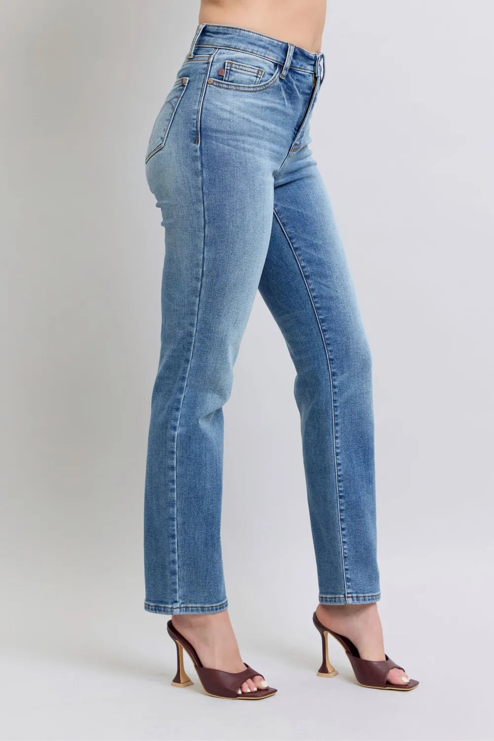 Vintage Blue Washed Straight Jeans