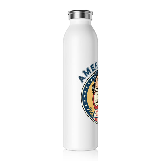 Patriotic Rosie the Riveter Slim Water Bottle – America 1776