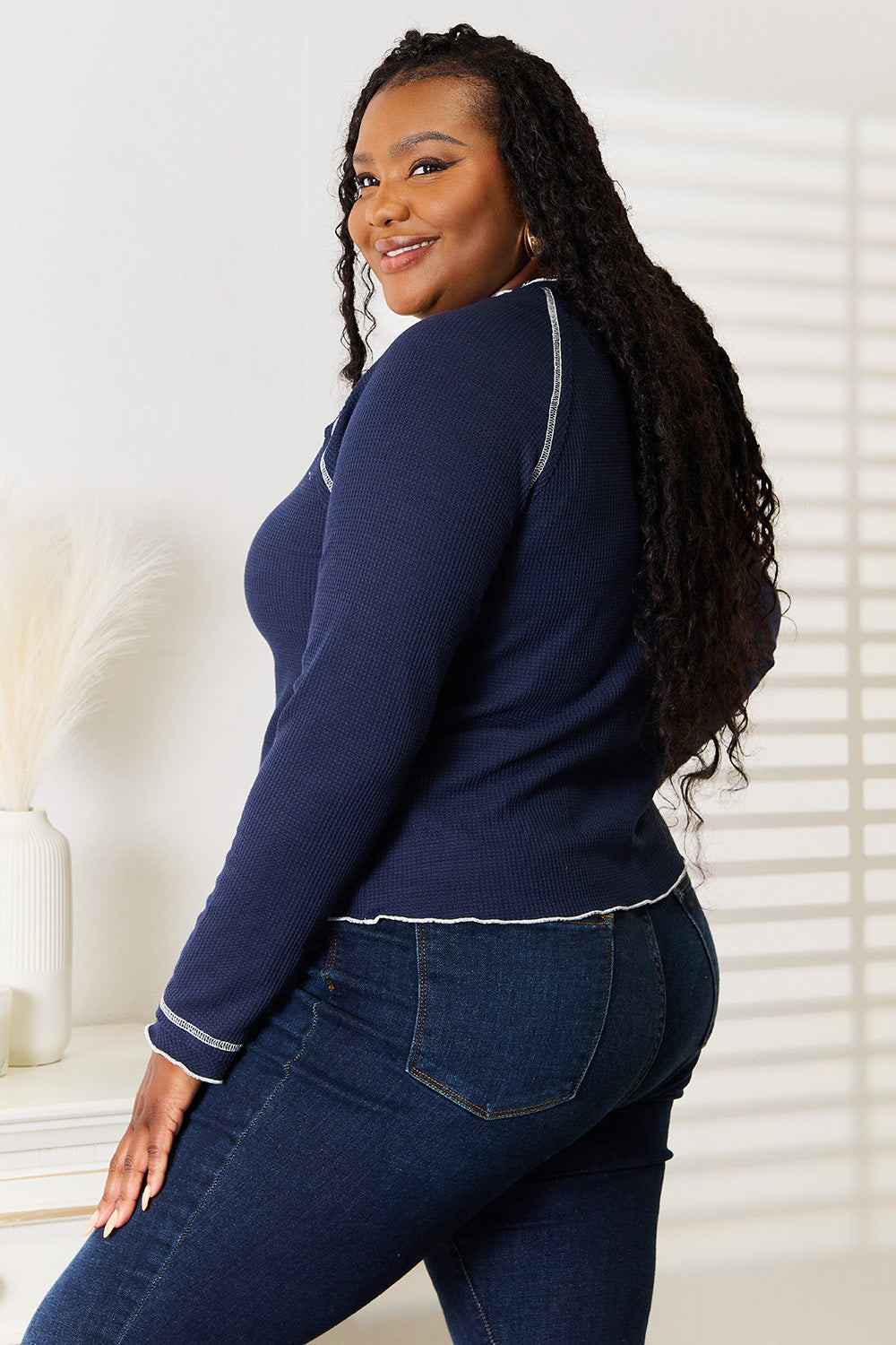 Sweet Raglan Sleeve Round Neck Top