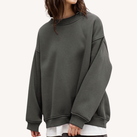 Haley | Oversized Fleece Sweatshirt Dark Grey