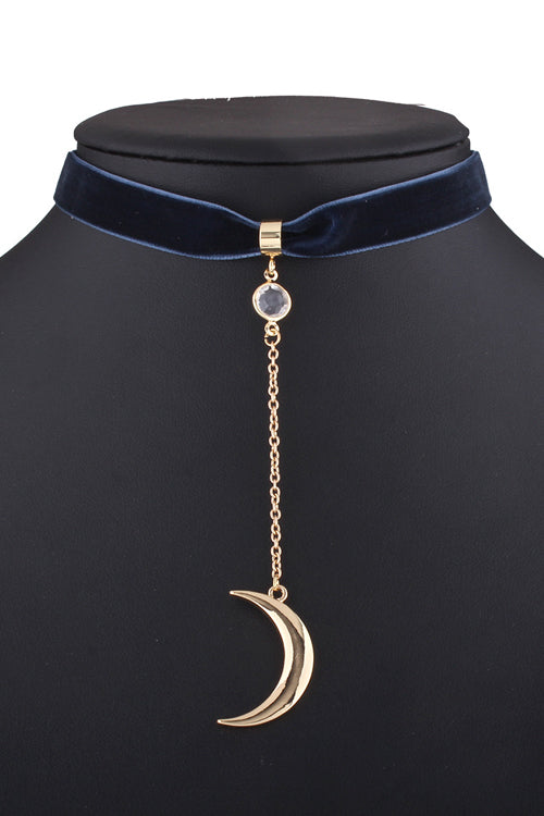 Velvet Moon&Sun Choker Blue Moon