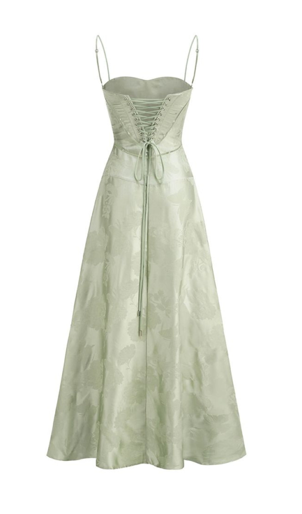 Floral Tie-Back Maxi Dress - Mint Green