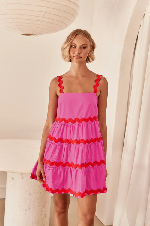 Spread The Joy A-line Mini Dress - 4 Colors Rose Pink