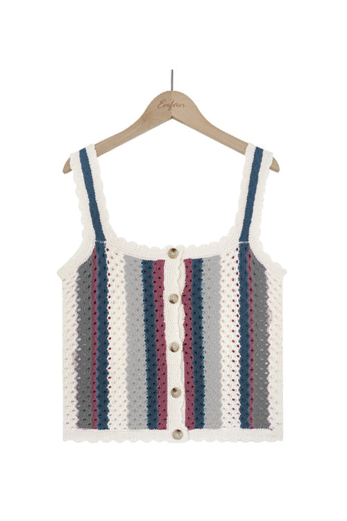 Waiting For Love Colorful Stripe Crochet Knit Top - 4 Colors